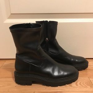 Low heeled lug sole ankle boots ZARA
